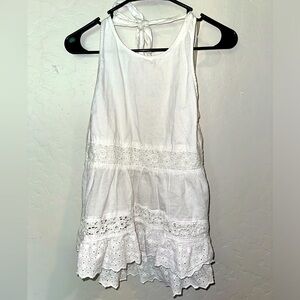 American Eagle White Doily Halter Top Dress Blouse